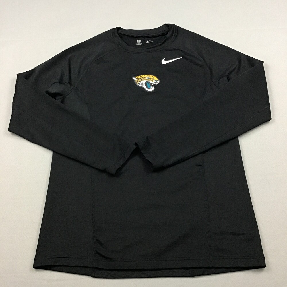 Jacksonville Jaguars Sweater Men Large Black Nike On Field NFL Dri Fit Crew L